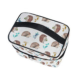 Makeup Bag Cute Hedgehog Fruit Travel Cosmetic Bags Organizer Train Case Toiletry Make Up Pouch