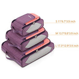 Large Packing Cubes, Gonex Business Travel Organizers 3PCs L+M+S Pink + Purple
