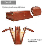 Banuce Womens Full Grains Leather Briefcase Business Satchel Bag for 14 Laptop Attache Case Brown
