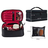 KoEily Makeup Bag (20 cm) Professional Cosmetic Makeup Bag Organizer with Adjustable Dividers for Cosmetics Makeup Brushes Toiletry Jewelry Digital accessories Black