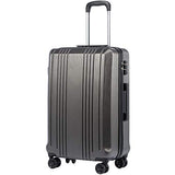 Coolife Luggage Expandable(only 28") Suitcase PC+ABS with TSA Lock Spinner 20in 24in 28in (grey, L(28IN))
