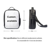 Bigcardesigns Black Fashion Shoulder Bag School Backpack for Boys Girls with Lunch Bag