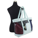 Eastsport Mesh Tote Beach Bag, Graphite/Icy Blue