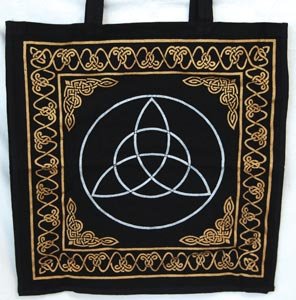 Azuregreen Rb75Tr Gold And Silver Triquetra Tote Bag