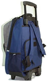 Blue 20" Large Rolling Backpack,Wheeled Bookbag,School Bag With Retractable Handle