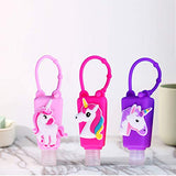 VHOPMORE Portable Empty Travel Bottles Set (5 Pack), 30 ml Leak Proof Refillable Liquid Containers Cute Cartoon Design Keychain Bottles Perfect for Travel, Outdoor Activities, Shcool