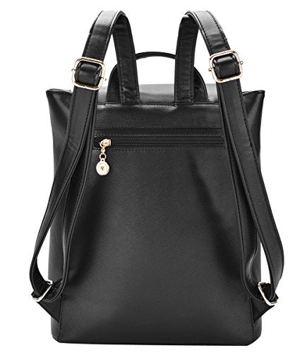 Shop Coofit Black Faux Leather Backpack For G – Luggage Factory