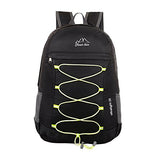 ABage Foldable Ultralight Water Resistant Packable Hiking Travel Daypack School Backpack, Black
