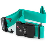 Miami CarryOn Adjustable Luggage Strap with a Built-in TSA Combination Lock (Light Blue)