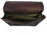 Vintage Craft Real Brown Leather Satchel 13" Macbook / Laptop Messenger Bag