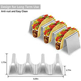 Buruis 4 Pack Taco Holder Stand, Stylish Stainless Steel Taco Rack Tray-Hold up to 16 Soft or