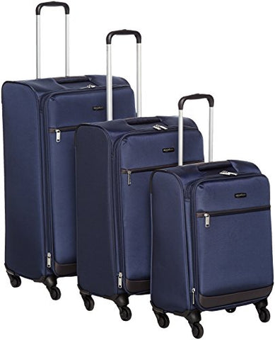 Amazonbasics Softside Spinner Luggage - 3 Piece Set (21", 25", 29"), Navy Blue