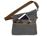 ECOSUSI Unisex Casual Hobo Canvas Cross Body Messenger Shoulder Bags Grey