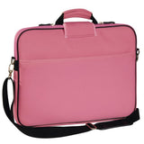 Laurex 17-Inch Laptop Sleeve Case Bag W/ Handle And Shoulder Strap, Pink Stamp