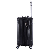 GHP Black 14"Wx10"Thickx20"H 4-Wheel Spinner Lightweight Expandable Trolley Suitcase