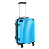 GHP 15.2"x10.4"x22.4" Blue Scratch-resistant Lightweight & Durable Trolley Suitcase