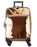 Vue Metallic Lightweight Spinner Carry on Luggage 3pc Carry on Set w/ 22" Luggage, Duffel Bag & Cosmetic Bag (Rose Gold)