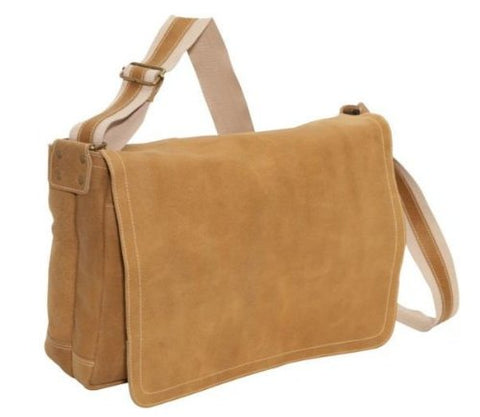 David King & Co. Distressed Leather Laptop Messenger Backpack, Grey, One Size