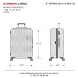SwissGear 7272 Energie Hardside Luggage Carry-On Luggage With Spinner Wheels & TSA Lock, Olive, 19”