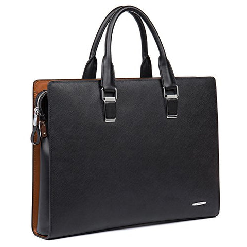 BOSTANTEN Leather Briefcase Shoulder Laptop Business Slim Bag for Men & Women