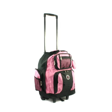 Transworld Roll-Away Deluxe Rolling Backpack - Pink