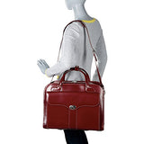 McKlein USA Berkeley 15" Leather Rolling Laptop Tote EXCLUSIVE (Red)
