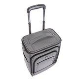 Travelers Club Luggage 16" Top Expandable Rolling Underseater W/USB Port, Dark Gray Suitcase,