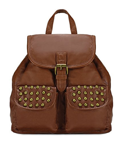 Scarleton Trendy Studded Jacquard Backpack H200304 - Brown
