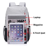 Canvas Laptop Backpack, Waterproof School Backpack With USB Charging Port For Men Women,