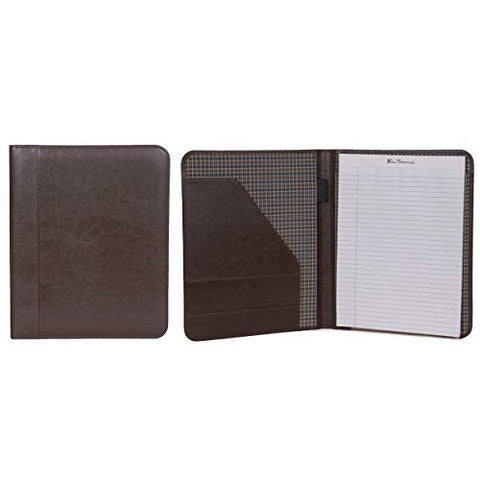 Ben Sherman 12" Faux Leather Bifold Writing Pad, Brown