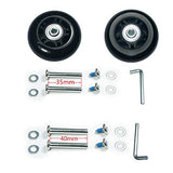 F-ber Luggage Suitcase Wheels Replacement Kit 75x24mm/2.95"x0.94" w/ABEC 608zz Inline Outdoor Skate Replacement Wheels, One Set of (2) Wheels (OD:75 W:24 ID:6 Axles:35&40mm)
