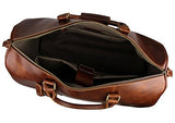 Genda 2Archer Men Leather Wheeled Travel Duffle Weekend Bag Carry On Luggage (Brown)