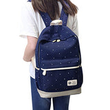 ABage Girl's Canvas Backpack Set Lightweight Patterned 3-Piece Laptop Bookbag, Green