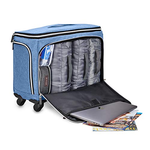 Biaggi Luggage Lift Off Expandable Carryon to Check In, Denim Blue