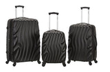 Rockland Melbourne 3 Piece Abs Luggage Set, Blackwave, One Size