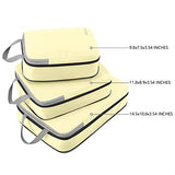 Gonex Compression Packing Cubes,3pcs L+M+S Expandable StorageTravel Bags Luggage Organizers(Beige)