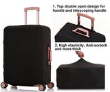 HoJax Spandex Travel Luggage Cover, Suitcase Protector Bag Fits 19-21 Inch Luggage Black