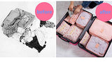 7Pcs Waterproof Travel Storage Bags Clothes Packing Cube Luggage Organizer Pouch(Pink cherry)