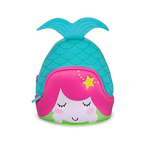 NOHOO Toddler Girl Backpack Kids Waterproof Pre School Bag Cute 3D Mermaid Children School Backpack 2-7 Years (Blue)