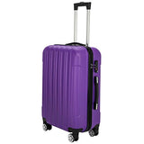 SSLine 3-in-1 Multifunctional Suitcase Luggage Set Large Capacity Traveling Storage ABS Expandable Spinner Hardside Suitcase Lightweight 4 Wheel Portable Travel Bag 20" / 24" / 28" Purple