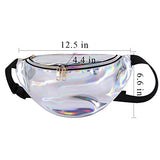 Aibearty Shiny Fanny Pack Rave Festival Leather Waist Pouch Man Women Sports Travel Running