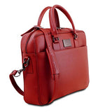 Tuscany Leather Urbino - Saffiano Leather Laptop Briefcase With Front Pocket - Tl141627 (Red)