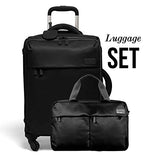 Lipault - Original Plume Spinner 55/20 Carry-On Suitcase and City Plume 24H Travel 2 Piece Luggage Set - Black