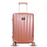 ZM Luggage Sets Hardside Spinner Suitcase PC ABS Built-in Anti-Theft Lock 22in 26in (Rose Gold)