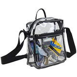 Eastsport Clear Stadium Crossbody Messenger Bag, 8.5 by 7.5 by 3 Inches, 100% Transparent, Black