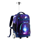 Yexin Rolling Backpack 18 Inch For School Travel With Rain Cover,Blue Galaxy (Color : Style B)