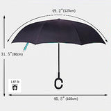Dofover Double Layer Compact Reverse Folding Umbrella for Outdoor Travel and Car Use, C-Shaped