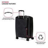 SwissGear 8836 Durable Expandable Spinner Luggage, Black, Carry-On 20-Inch