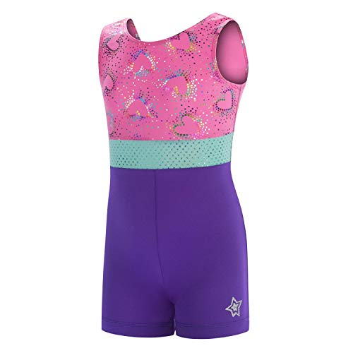 GK Stars Biketard For Girls | Dance & Gymnastics(Happy Hearts)
