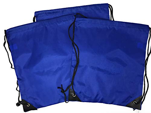 Bulk 20 Pack of Drawstring Backpacks - Sports Bag Cinch Sack (Blue)